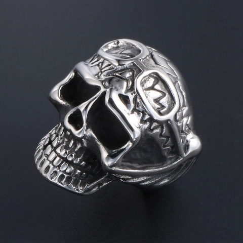 Retro Punk Totenkopf Ring Mit Schutzbrille Für Herren Damen Edelstahl Titanstahl Goth Biker Rock Hip Hop Fingerring Schmuck