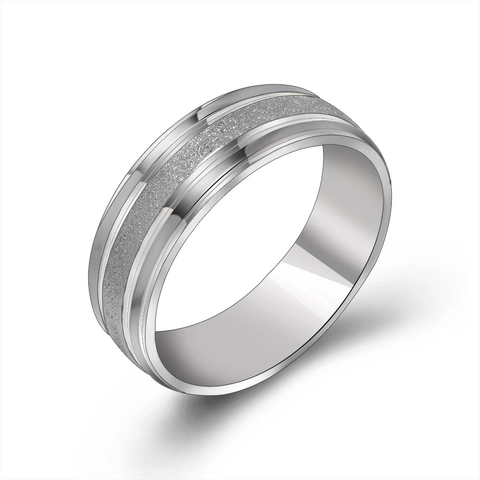 Titanstahl Mattierter Bandring Für Herren Damen Silber Polierter Sandgestrahlter Minimalistischer Schmuck Ring Geschenk SA615