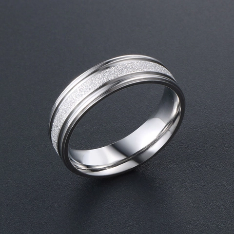 Titanstahl Mattierter Bandring Für Herren Damen Silber Polierter Sandgestrahlter Minimalistischer Schmuck Ring Geschenk SA615