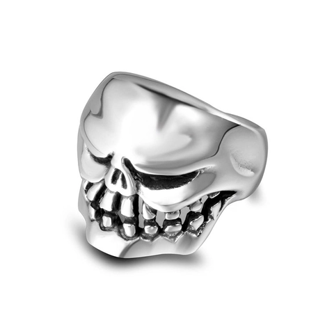 Bague Crâne Punk Gothique Pour Hommes Acier Titane Poli Squelette Biker Ring Hip Hop Rock Bijoux Cadeau Accessoire