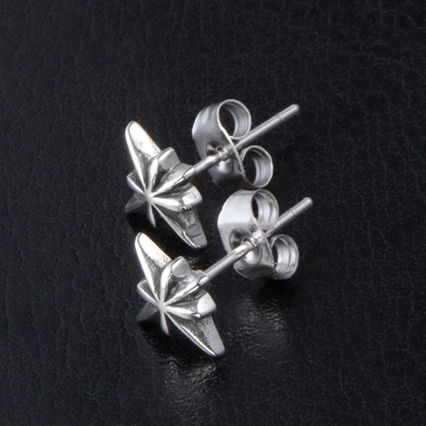 Minimalist Titanium Steel Eight Pointed Star Stud Earrings 925 Sterling Silver Post Geometric Polished Star Earrings For Men Women