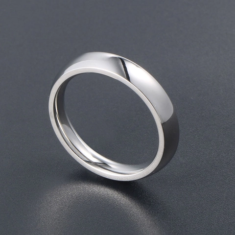 Anillo de Banda Lisa de Acero de Titanio Minimalista para Hombre Mujer Banda de Boda de Acero Inoxidable Pulido Joyería Unisex