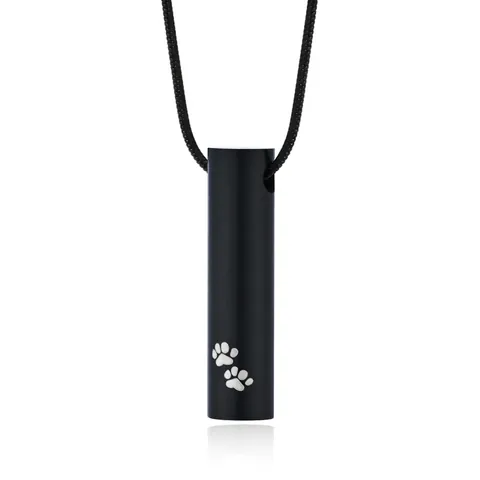 Stainless Steel Pet Cremation Jewelry Ashes Urn Necklace For Pet Dog Cat Cylinder Pendant Memorial Keepsake Necklaces