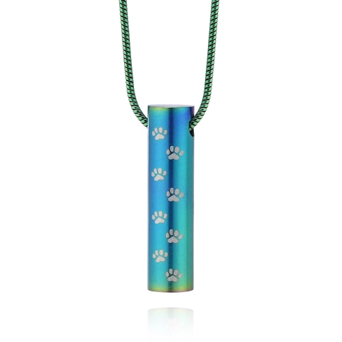 Stainless Steel Pet Cremation Jewelry Ashes Urn Necklace For Pet Dog Cat Cylinder Pendant Memorial Keepsake Necklaces