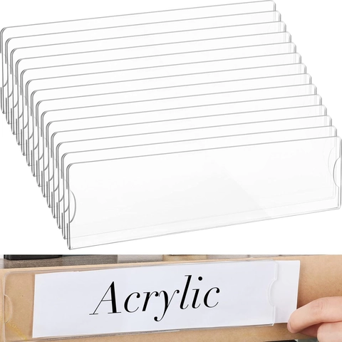Klar Acryl Wandmontage Namensschildhalter Transparent Büro Schilderrahmen Mit Klebeband Für Unternehmen Klassenzimmer Zuhause Professionelle Anzeige