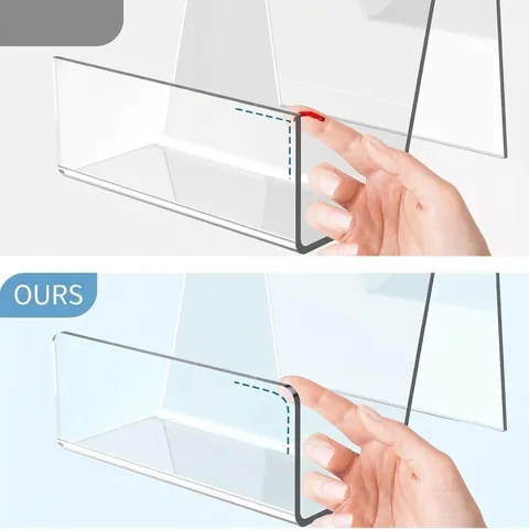 Clear Acrylic Book Display Stand Rounded Corners Desktop Bookends Holder For Books Notebooks Albums Transparent Storage Rack
