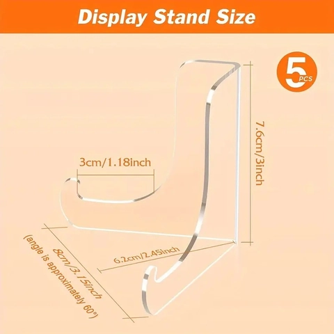 Présentoir en Acrylique Transparent Chevalet pour Assiette Livre Cadre Photo Thé Support en Plastique Décor Bureau Maison
