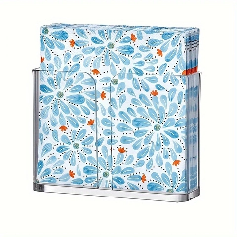 Porte-serviettes en Acrylique Distributeur de Serviettes Invités en Plastique Transparent pour Salle à Manger Salle de Bain Organisateur