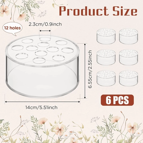 Acryl Runde Blumen Vase Zwölf Löcher Klar Floral Tafelaufsatz Für Esstisch Hochzeit Dekoration Modern Einfach Home Dekor
