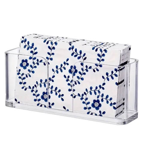 Porte-serviettes en Acrylique Distributeur de Serviettes Invités en Plastique Transparent pour Salle à Manger Salle de Bain Organisateur