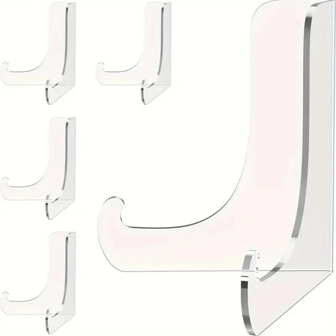 Présentoir en Acrylique Transparent Chevalet pour Assiette Livre Cadre Photo Thé Support en Plastique Décor Bureau Maison