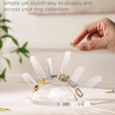 Acrylic Evil Eye Ring Display Stand Transparent Radial Jewelry Holder For Rings Storage Organizer Wedding Birthday Gift