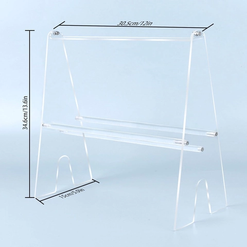 Acrylic Headband Holder Double Layer Clear Hairband Display Rack Artistic Minimalist Headband Storage Rack Hair Accessory Organizer