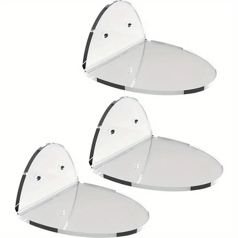 Acrylic Floating Wall Shelves Set For Baby Monitor Security Camera Small Speaker Alarm Clock Modern Minimalist Display Rack