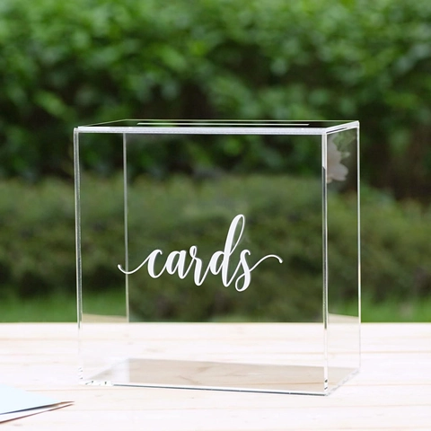 Transparente Acryl Hochzeit Kartenbox Mit Schlitz Große Kapazität Für Empfang Dekoration Party Spendenaktion Wahlkarten Organizer