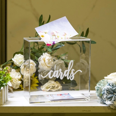 Transparente Acryl Hochzeit Kartenbox Mit Schlitz Große Kapazität Für Empfang Dekoration Party Spendenaktion Wahlkarten Organizer