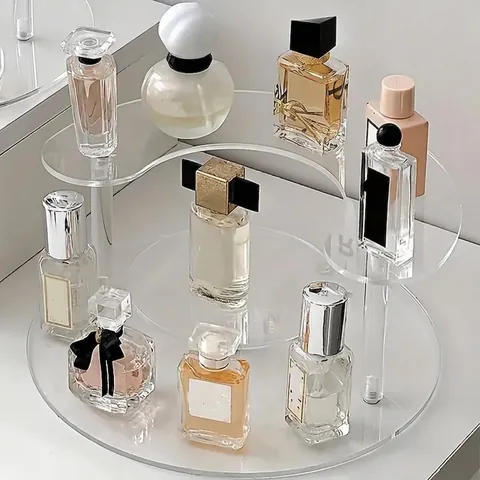 Tiered Acrylic Display Stand Transparent Riser Shelf For Perfume Makeup Figures Cupcakes Desktop Storage Rack Organizer