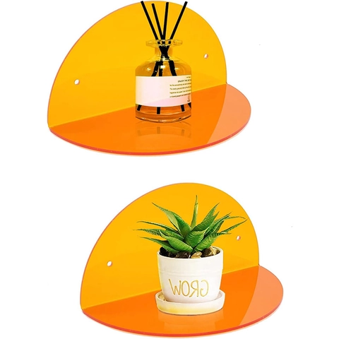 Acrylic Floating Shelves Wall Mounted Display Ledge Set For Kids Room Decor Small Plant Toy Storage Modern Wall Racks