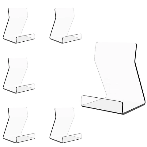 Clear Acrylic Display Stand For Books Records Plates Tea Cakes Modern Desktop Storage Rack Transparent Holder Office Home