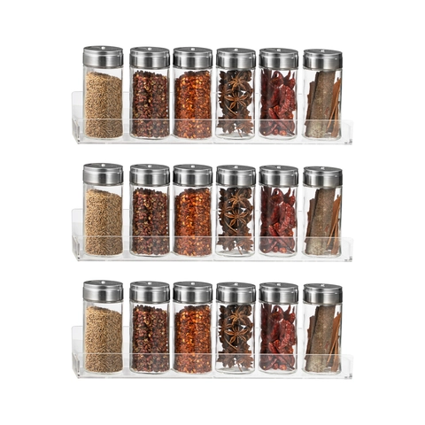 Modern Transparent Acrylic Wall Mounted Floating Shelves Multi Purpose Storage Rack For Kitchen Spice Bathroom Books Records