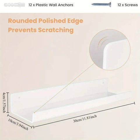 Acrylic Floating Wall Shelves Wall-Mounted U-Shaped Storage Rack For Bathroom Kitchen Living Room Modern Home Display Shelf