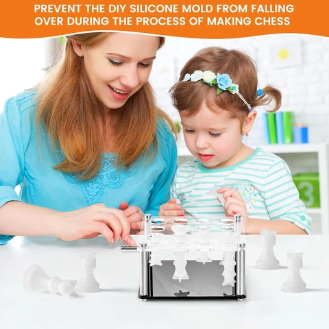 Detachable Square Acrylic Chess Piece Mold Holder DIY Candle Making Support Stand For Silicone Molds