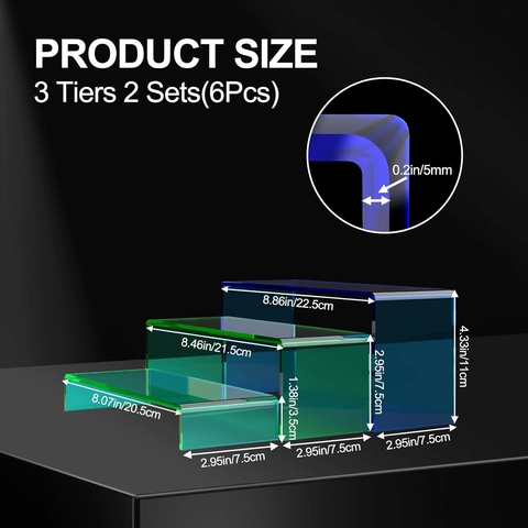 Colorful Acrylic U-Shaped Display Risers For Desktop Storage Showcase Stand For Figures Jewelry And Cosmetic Organizers