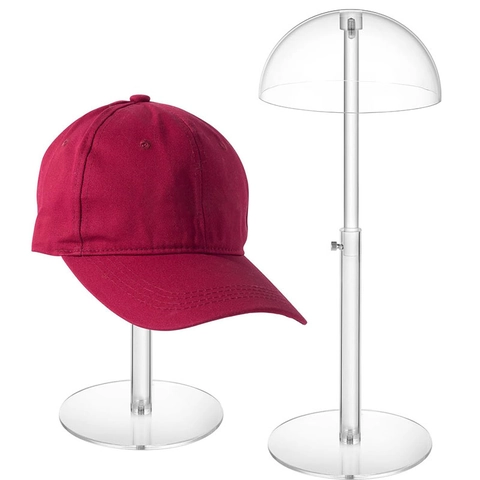 Porta Cappelli In Acrilico Trasparente Regolabile Per Cappellini Da Baseball E Parrucche Espositore Da Tavolo Per Negozio E Casa