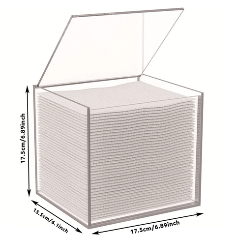 Acrylic Facial Tissue Storage Box Flip Lid Clear Iridescent Bathroom Organizer Dustproof Napkin Holder For Vanity Countertop Home