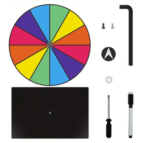 Acrylic Tabletop Lucky Draw Prize Wheel Color Block Spinning Wheel With Stand For Party Game Event Office School Supplies