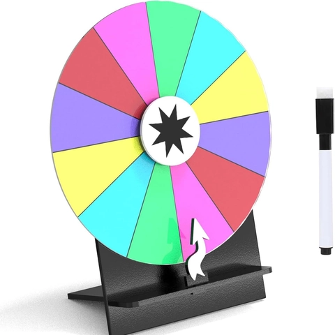 Rueda de Premios Giratoria de Acrílico Juego de Mesa Ruleta para Fiesta Cumpleaños Boda Carnaval Con Superficie Borrable