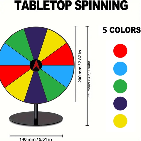 Acrylic Desktop Spinning Prize Wheel Tabletop Lucky Draw Game With Erasable Marker Screwdriver For Party Activities