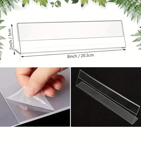 Klarer Acryl Schreibtisch Namensschildhalter L-Form Tischschild Displayständer Für Büro Meeting Restaurant Kunststoff Etikettenhalter