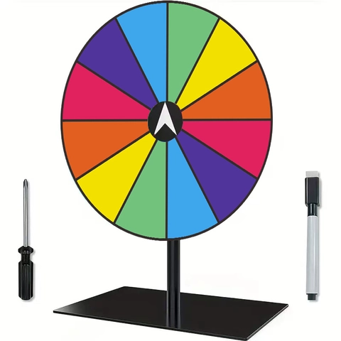 Acrylic Tabletop Lucky Draw Prize Wheel Color Block Spinning Wheel With Stand For Party Game Event Office School Supplies