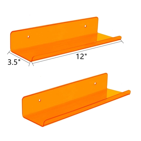 Acrylic Floating Shelves Wall Mounted Display Rack L-Shaped Colorful Transparent Shelves For Bedroom Living Room Office