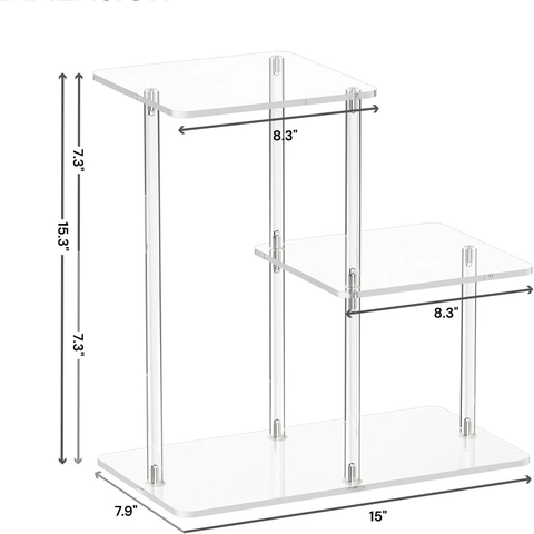 Modern Clear Acrylic Desktop Organizer 3 Tier Transparent Bookshelf Tabletop Storage Rack For Office Study Home