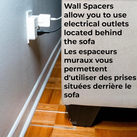 Espaciador de Pared para Muebles de Acrílico Transparente para Sofá Cama Tope Protector de Pared Protección de Enchufe