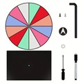 Roue de la Fortune de Table en Acrylique Roue de Jeu Rotative Arc-en-ciel Avec Marqueur Effaçable à Sec et Support en Métal pour Tirage au Sort Fête