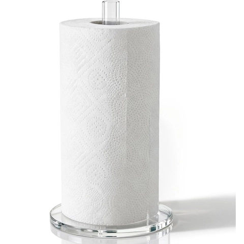 Porta Scottex Verticale Moderno in Acrilico Supporto Trasparente per Bancone Cucina Soggiorno Rack per Organizzazione Asciugamani di Carta