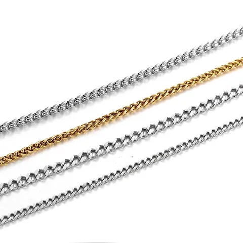 Edelstahl Gliederkette Halskette Für Damen Herren Poliert Panzerkette Weizenkette Boxkette Minimalistischer Schmuck Im Neuen Chinesischen Stil