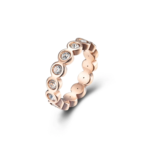 Mode Roestvrij Staal Strass Eternity Ring Voor Vrouwen Roségoud Zilver Verguld Bubbel Cirkel Vingerring Sieraden Cadeau