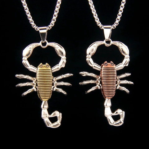 Collar con Colgante de Escorpión Punk para Hombre Mujer Cadena de Acero Inoxidable Retro Aleación Dije de Animal Joyería Hip Hop