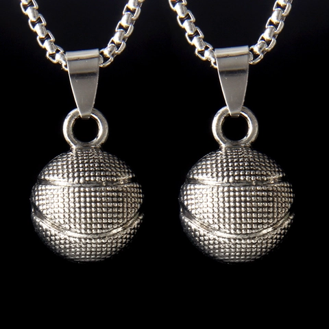 Collar de Colgante de Baloncesto 3D Hip Hop Cadena de Caja de Acero Inoxidable Joyería de Moda Deportiva Regalo para Hombre Mujer