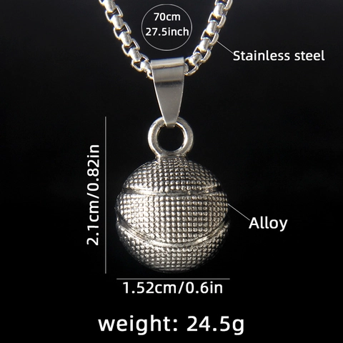 Collar de Colgante de Baloncesto 3D Hip Hop Cadena de Caja de Acero Inoxidable Joyería de Moda Deportiva Regalo para Hombre Mujer