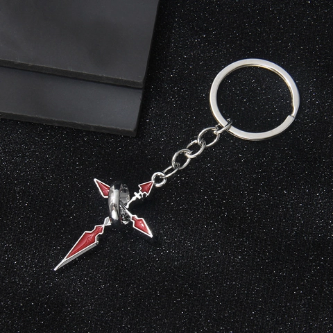 Minimalistischer Legierung Kreuz Speer Schlüsselanhänger Emaille Metall Anhänger Für Rucksack Auto Schlüssel Anime Fantasy Stil