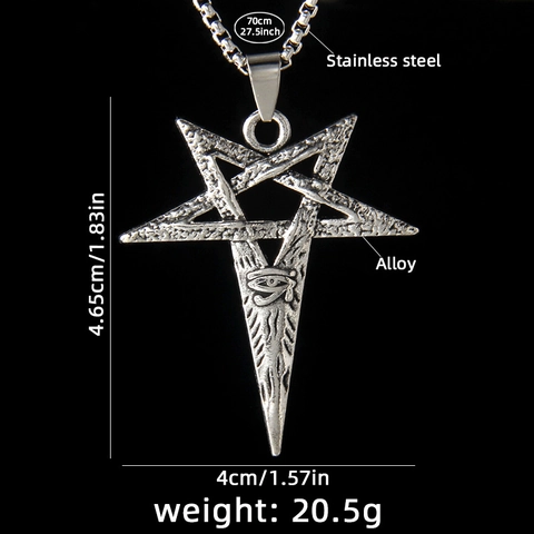 Vintage Wikinger Pentagramm Anhänger Halskette Für Herren Edelstahl Legierung Auge Des Horus Box Kette Mystischer Schmuck