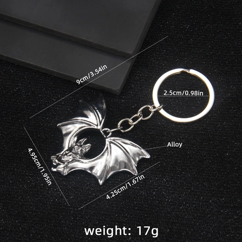 Vintage Gothic Bat Keychain Alloy Metal Animal Keyring Halloween Gift For Men Women Electroplated Bat Pendant Accessories