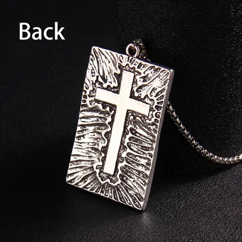 Retro Gothic Edelstahl Boxkette Halskette Mit Legierung Hexe Kreuz Relief Anhänger Für Damen Herren Hip Hop Punk Schmuck