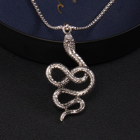 Hip Hop Punk Snake Pendant Necklace For Men Women Stainless Steel Chain Alloy Retro Animal Serpent Gothic Jewelry