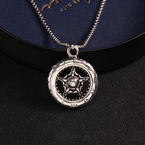 Collar de Pendiente de Rueda de Números Romanos Retro Para Hombres Mujeres Cadena de Acero Inoxidable Joyería Hip Hop Punk Gótico